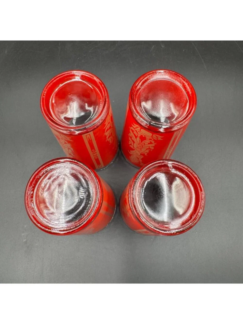Culver Thai Goddess Highball Glasses Red Set Of 4 Vintage Art Deco Barware